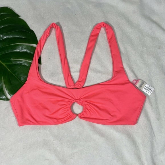 NEW $95 L Space Julia‎ Ring-Detail Bikini Top in Neon Pink {Sz Large ] #4044 - Picture 3 of 13